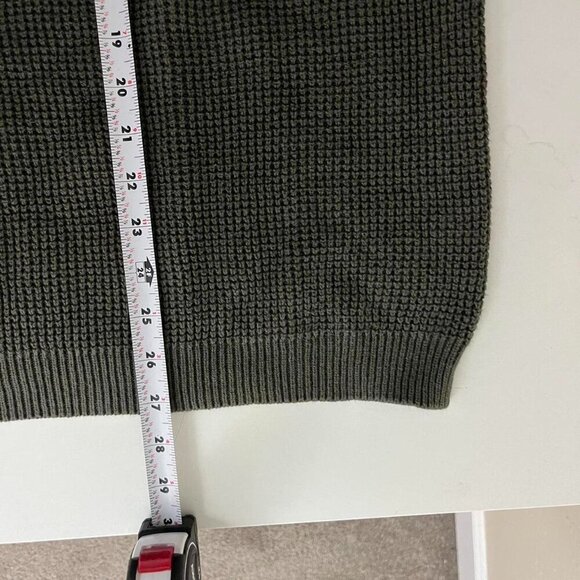 ashy green vintage 90s oversized essential basic vneck cotton knit sweater - Picture 7 of 8